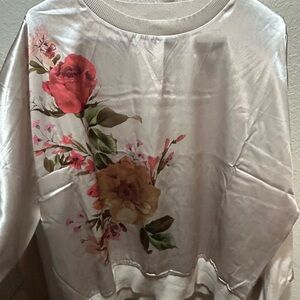 Sioni Satin Top with Floral Design